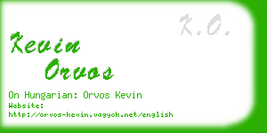 kevin orvos business card